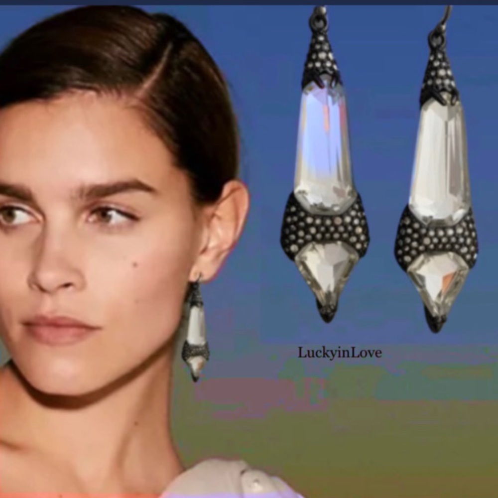 ALEXIS BITTAR • Black Miss Havisham Crystal
Encrusted Spear Drop Earrings - Picture 13 of 14